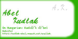 abel kudlak business card